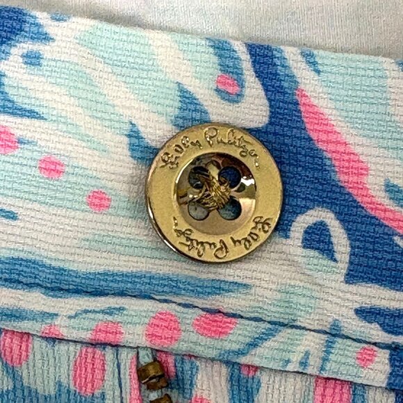 Lilly Pulitzer The Callahan Short Size 6 Blue Pink Into The Deep Colorful - Picture 3 of 10